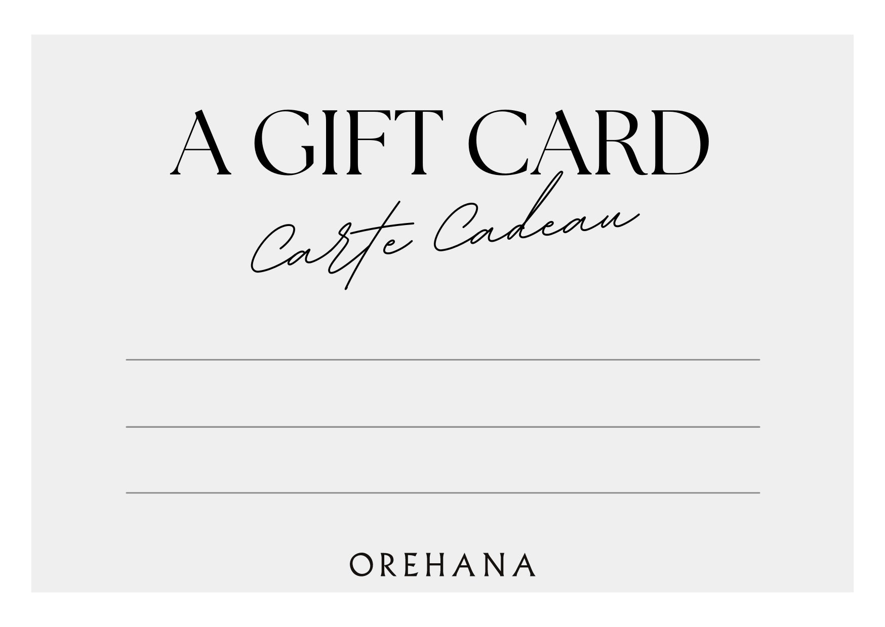 Carte-cadeau Orehana