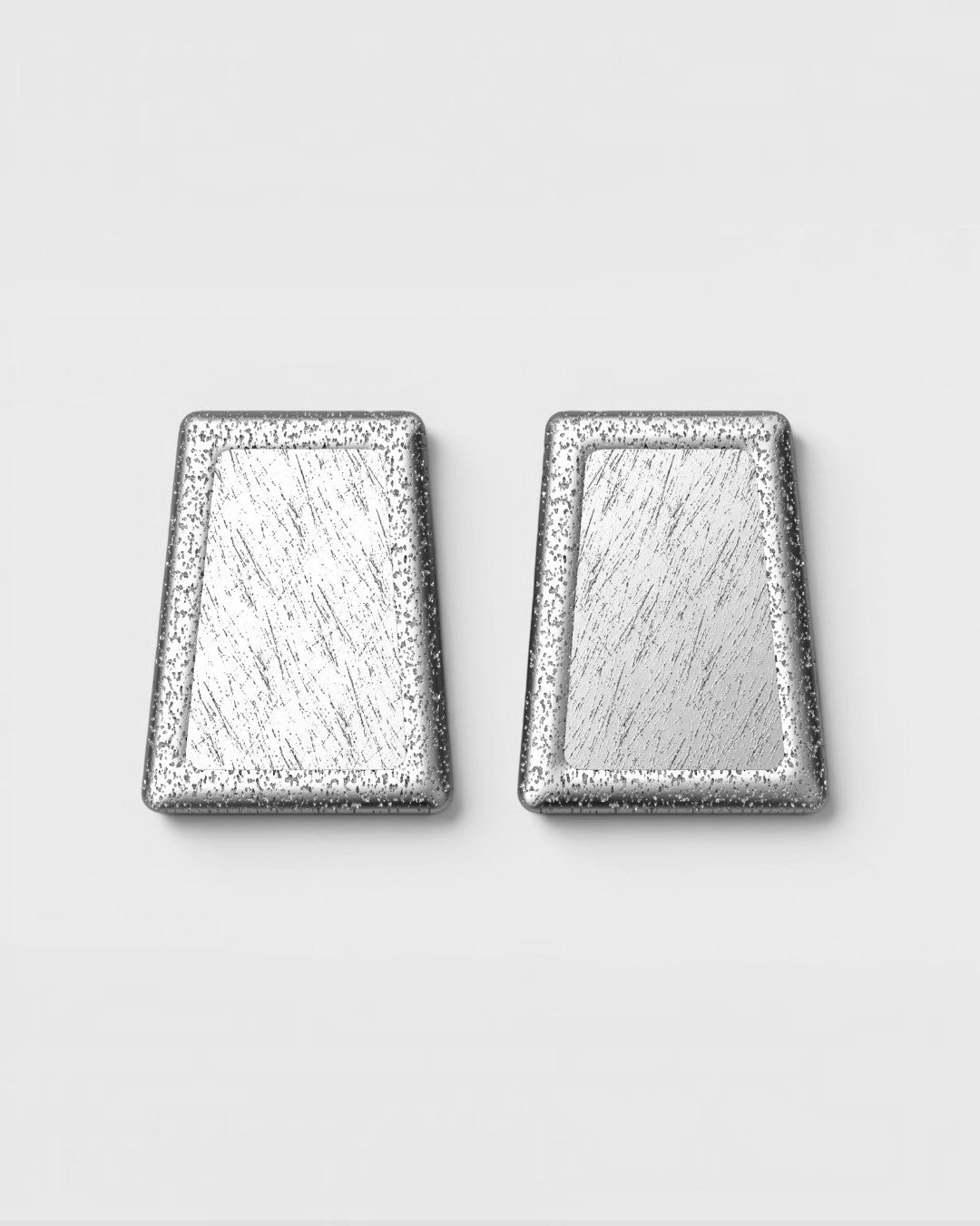 boucles d'oreille rectangle argent massif