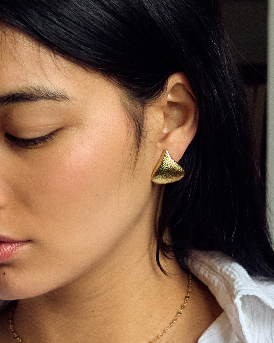 boucles d oreilles goutte plaque or
