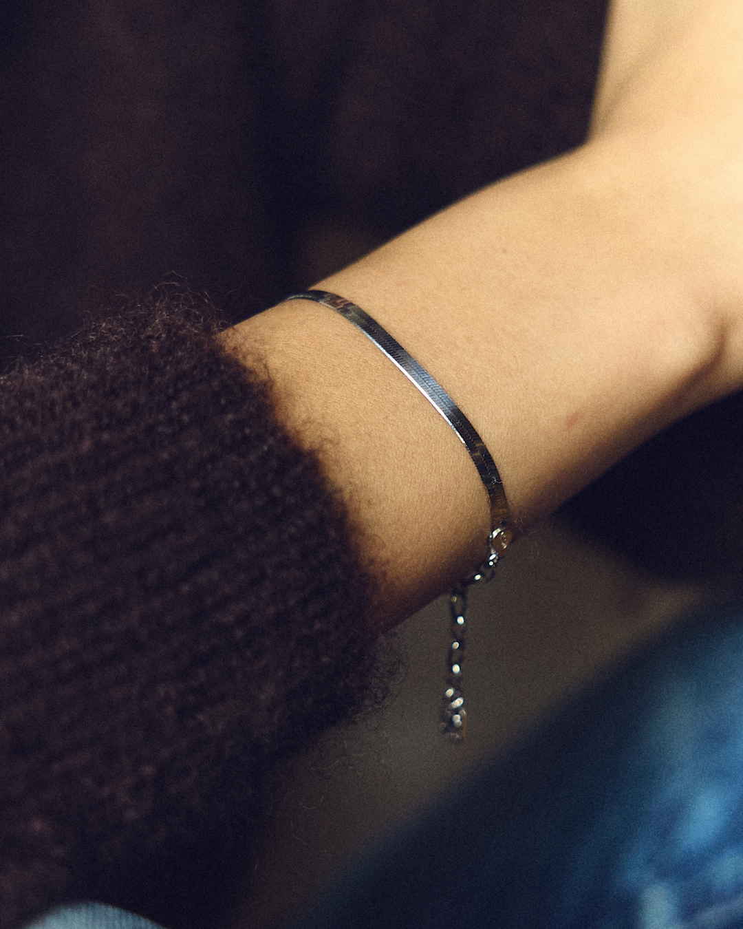 bracelet maille serpent argent