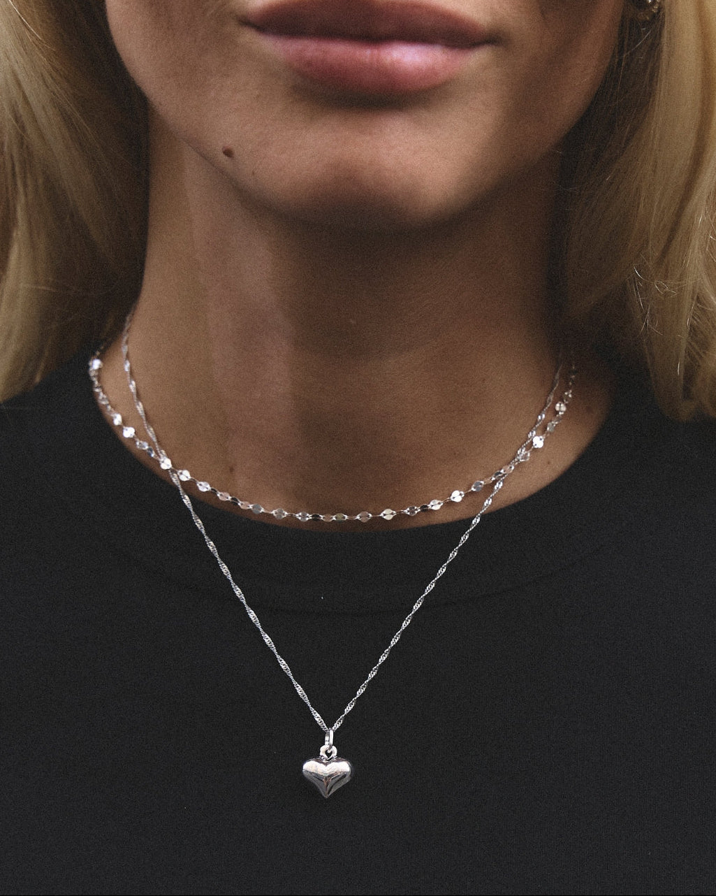 collier argent coeur femme