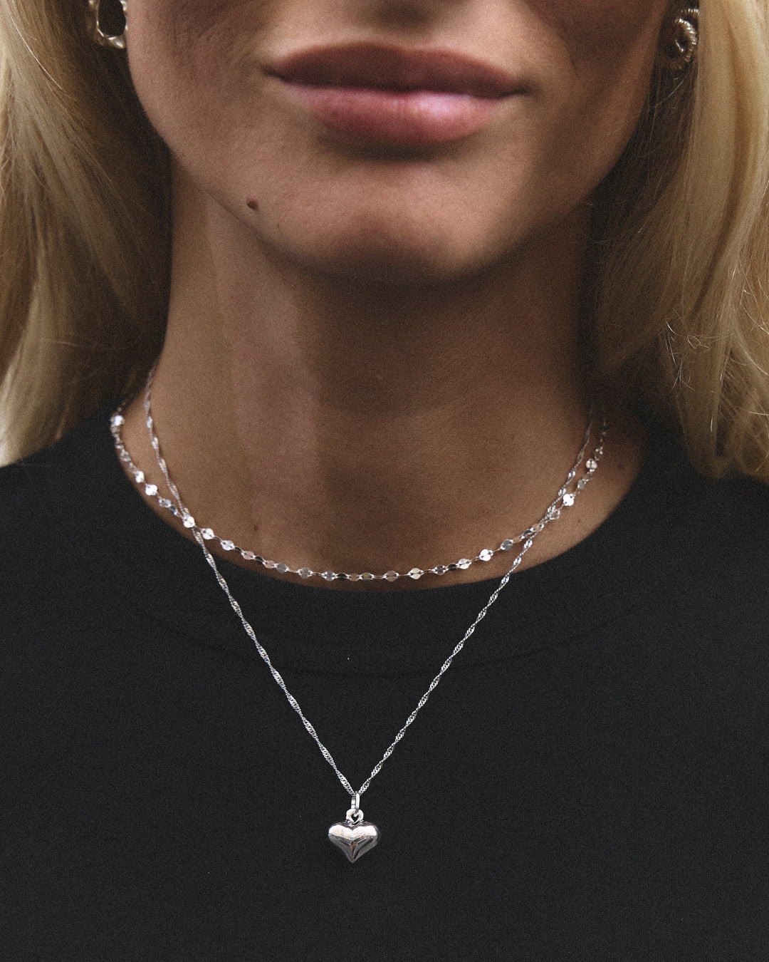 collier argent coeur femme