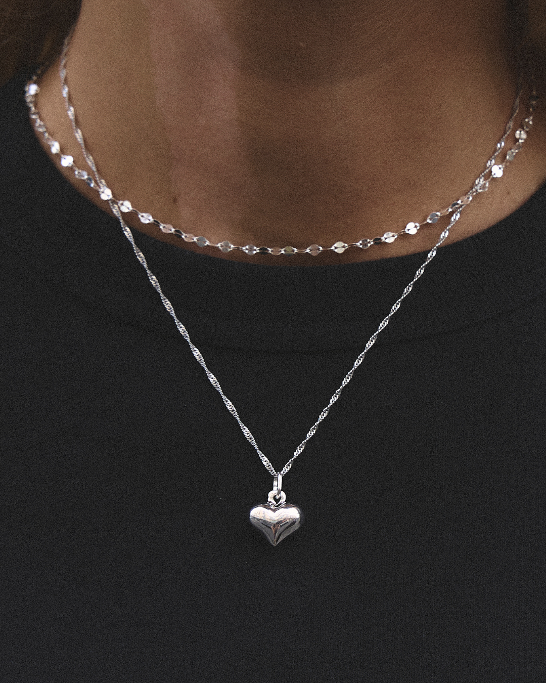 collier coeur argent