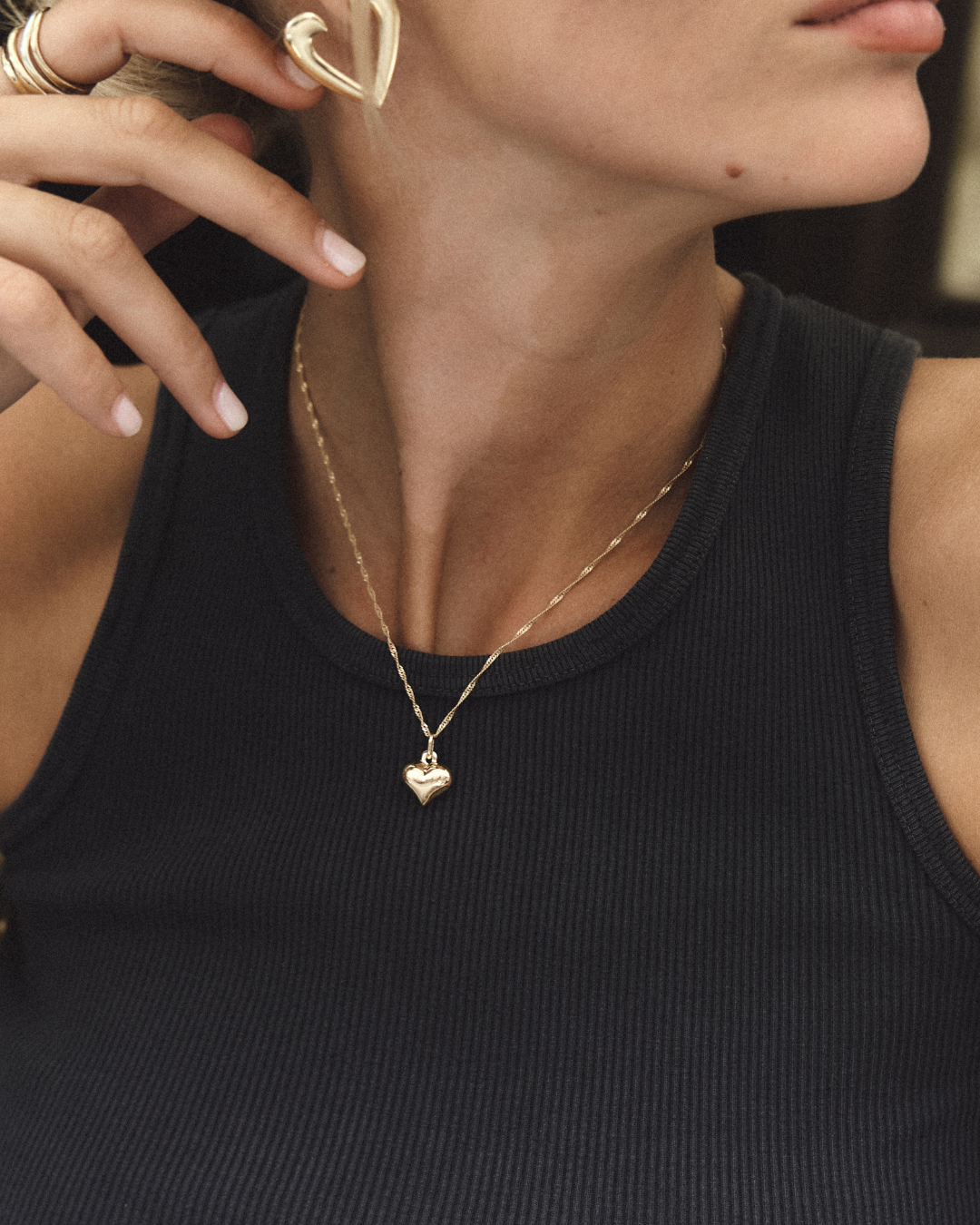 collier coeur or
