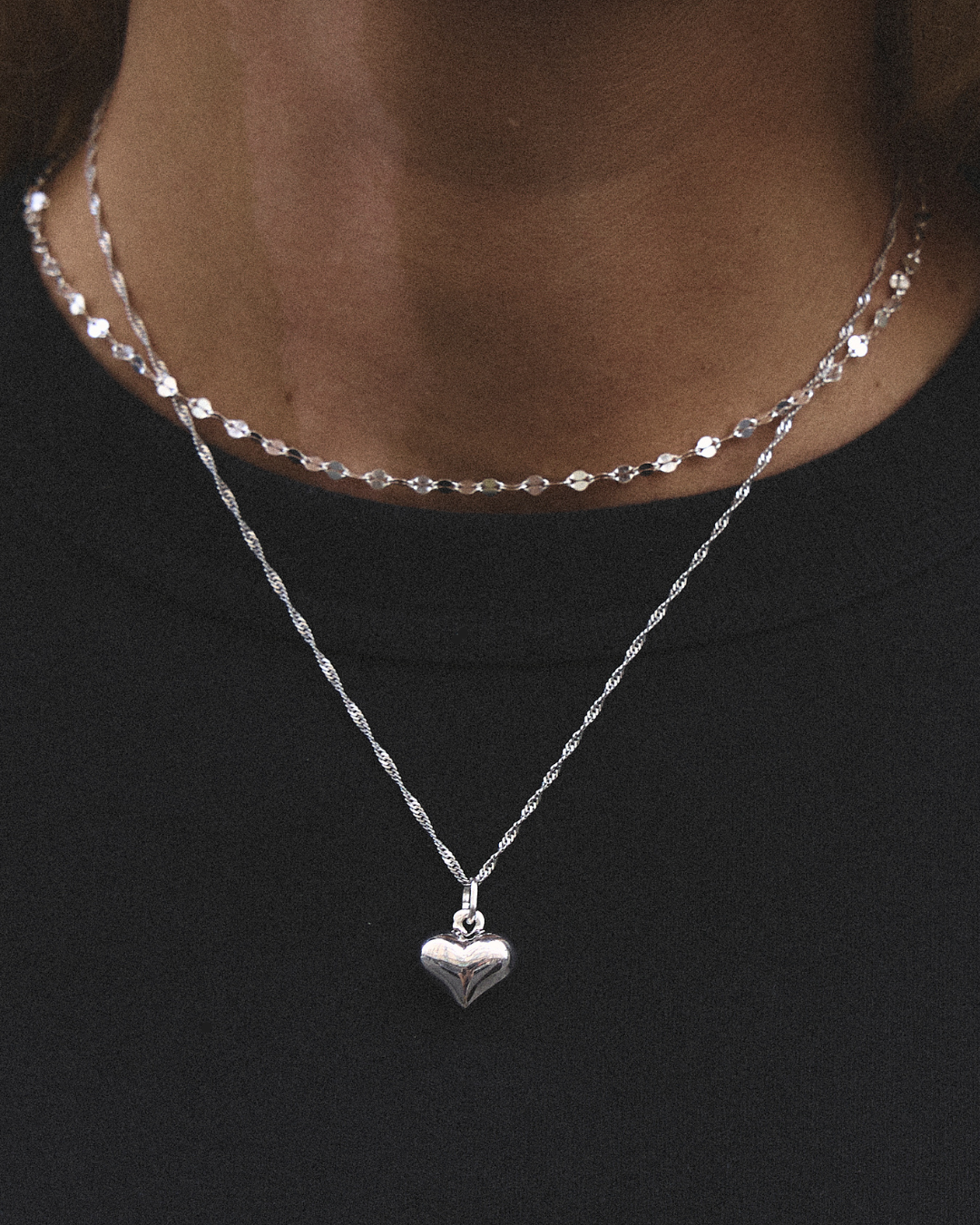 collier fin argent rhodié